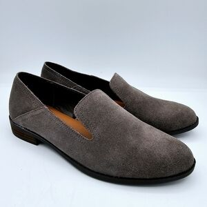 Lucky Brand Gray Leather Suede Elafina Loafers